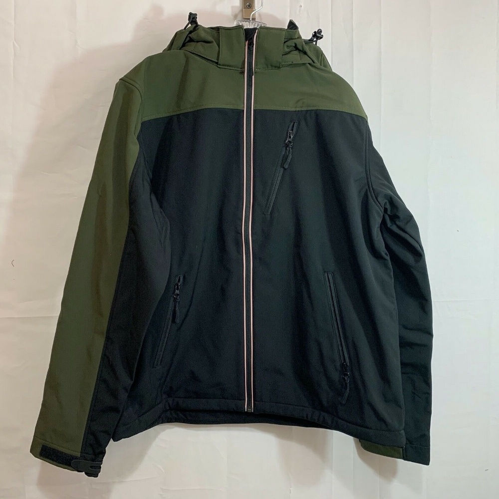 Guide Gear Mens NIB Soft-shell Hooded Jacket in Green/Black Size Large
